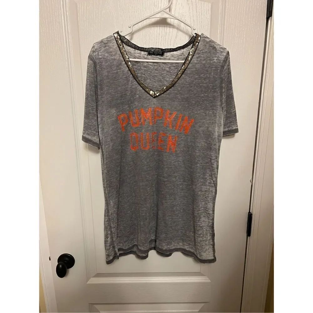 Gameday Couture Pumpkin Queen sparkle top